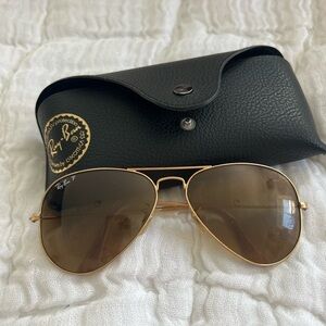 Gold Polarized Ray Ban sunglasses